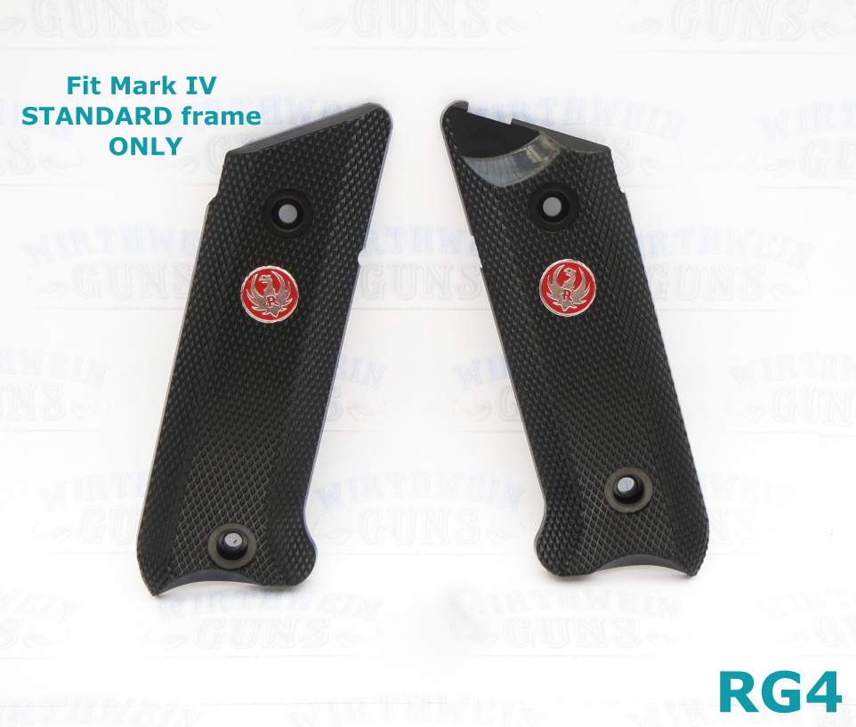 Factory Ruger Mark IV Checkered Black Plastic Grips