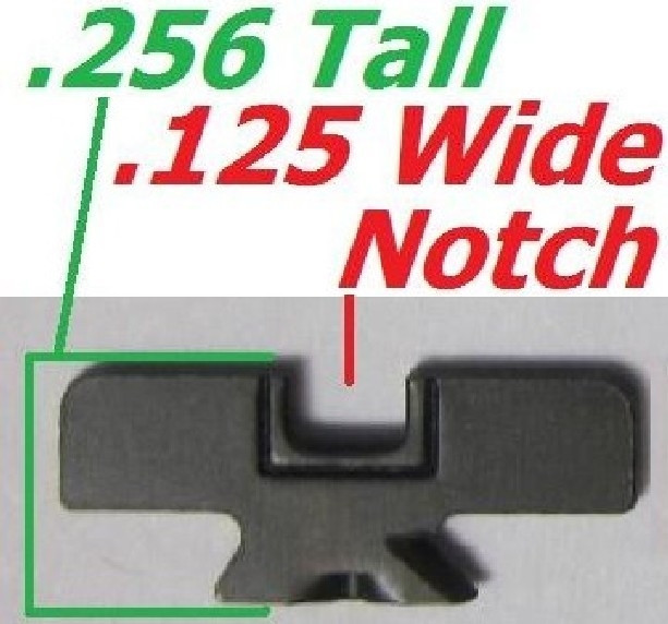 Factory Ruger Sight Blade for Adjustable Handgun Sights .125" Black