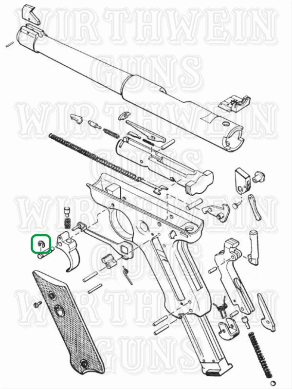 Stainless Trigger Pin Retainer for Ruger Mark 1 and Volquartsen frames A34-1