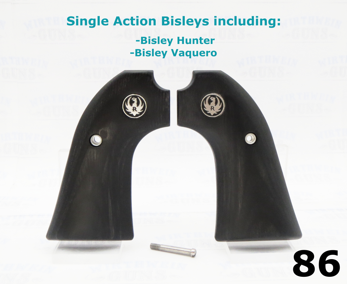 RUGER Smooth Black Gray Laminate Bisley Grips- 70086