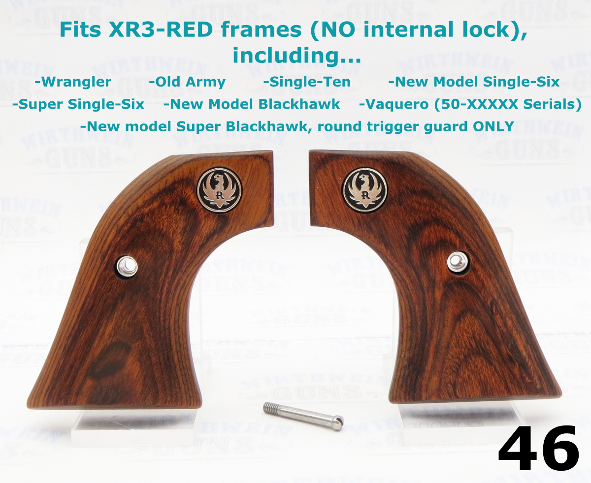 Ruger Blackhawk, Single Six, Vaquero Rosewood Laminated Wood Grips NO LOCK