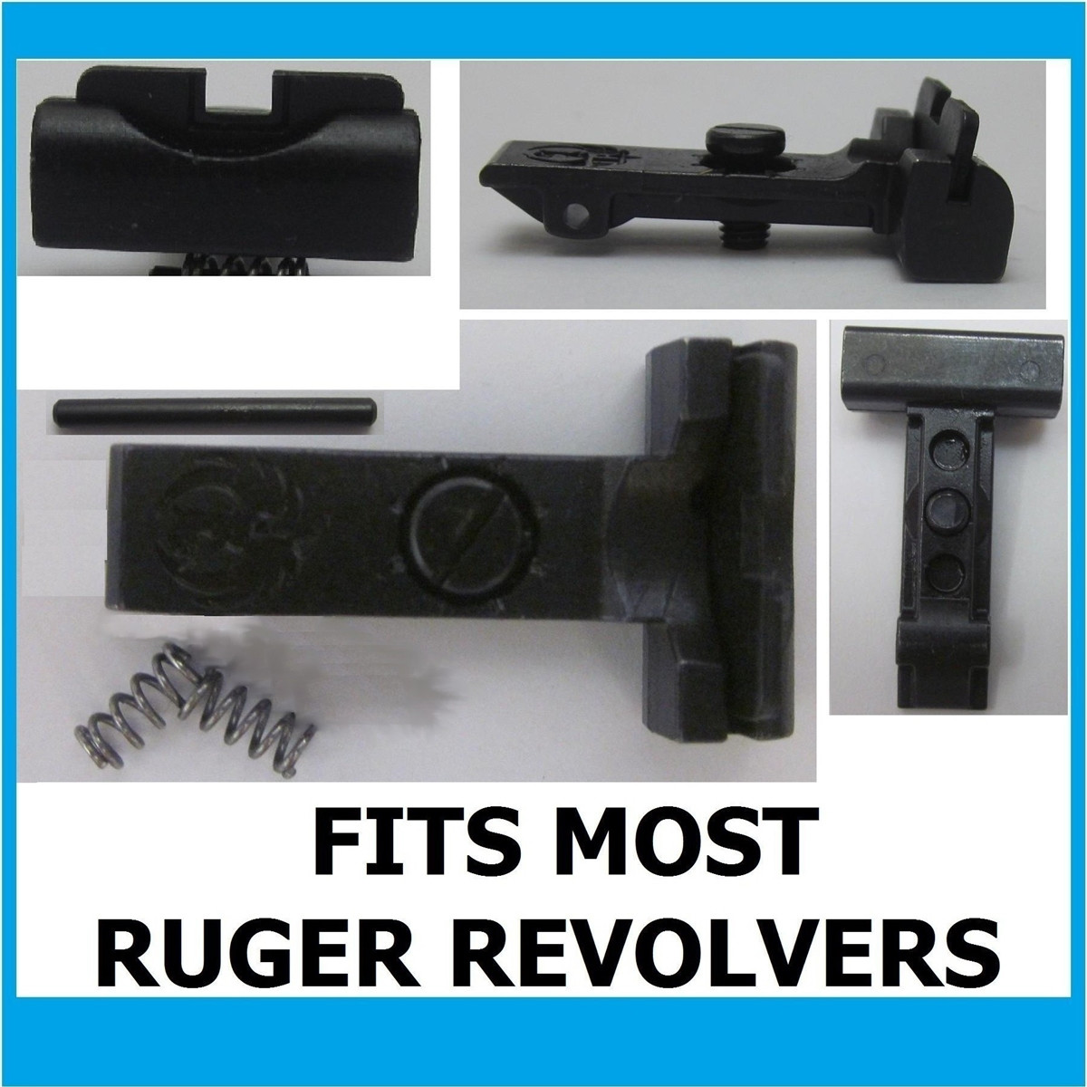 Ruger Adjustable Rear Sight Low Black Outline for most Ruger Revolvers