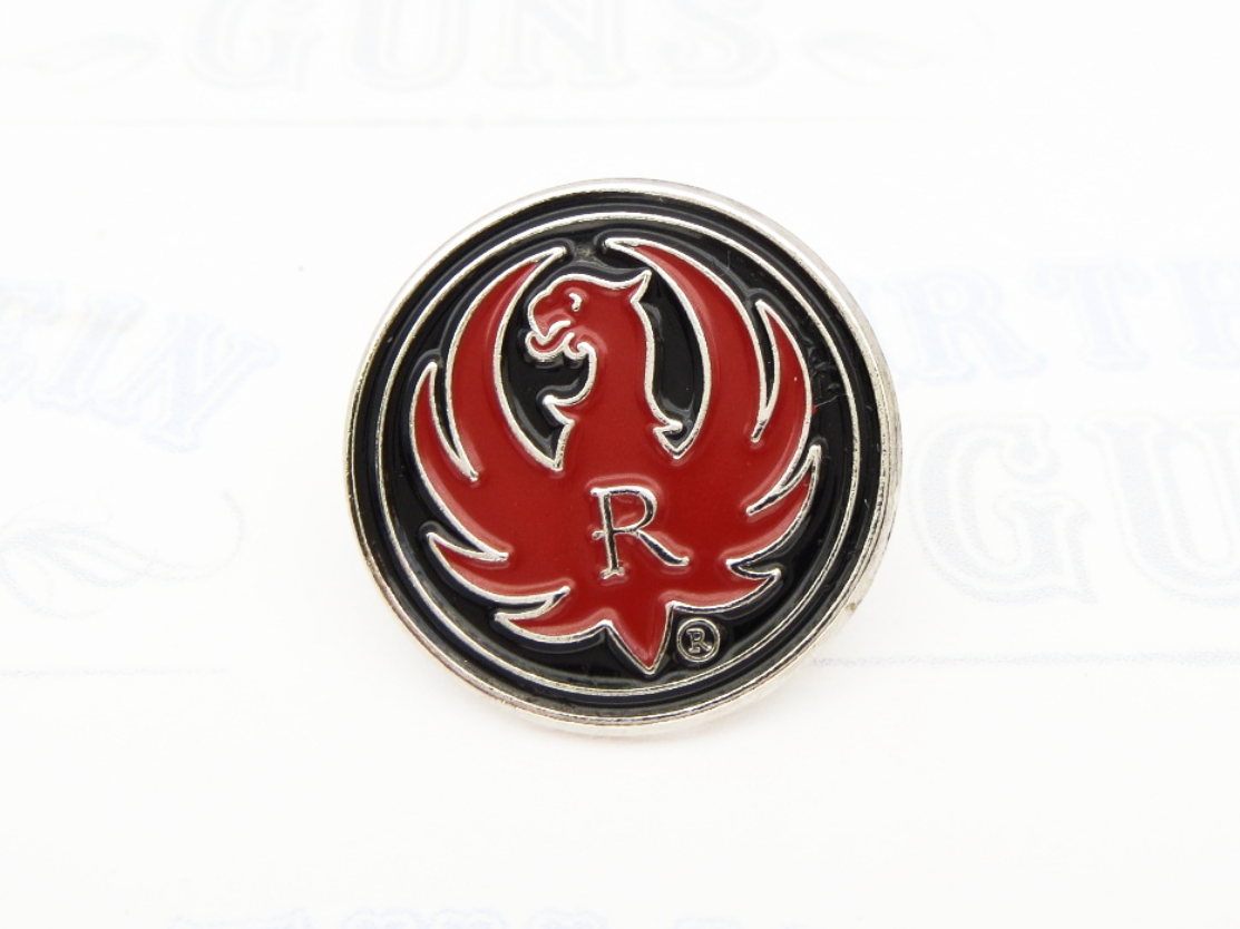 Ruger Blk-Rd Eagle Lapel Pin - Hat Tack
