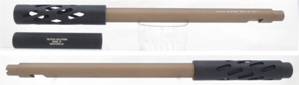 Tactical Solutions SBX Bull Barrel for Ruger 10/22 Matte Quicksand & Black 1/2"x28 Threads