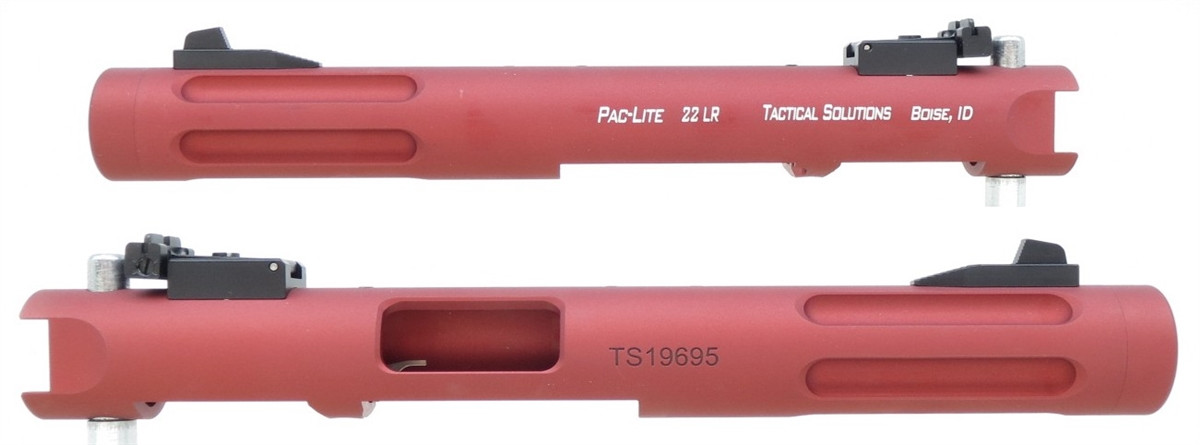 TacSol Tactical Solutions 4.5 Fluted Pac-Lite Matte Red 1/2"x28 threads