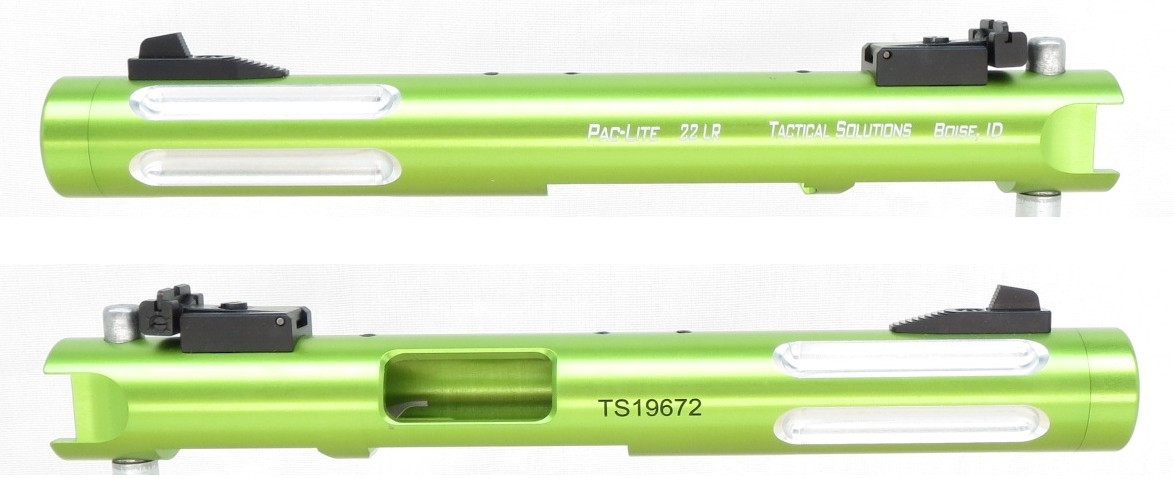 TacSol 4.5 Silver Fluted Pac-Lite LASER GREEN 1/2"x28 threads