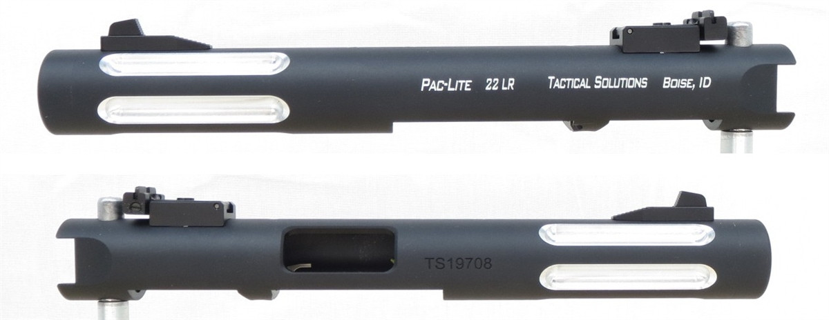TacSol 4.5 Silver Fluted Pac-Lite Matte Black 1/2"x28 threads