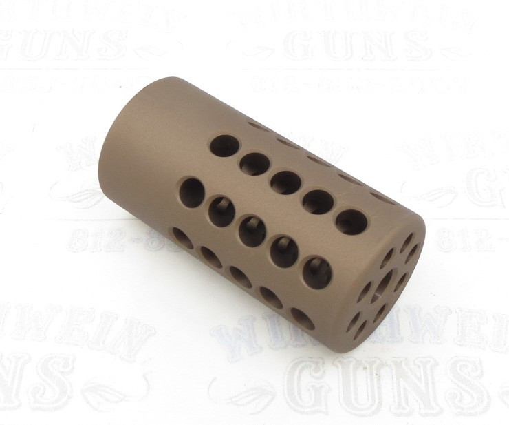 TacSol Tactical Solutions Turquoise Pac-Lite 1" Compensator Matte Quicksand (FDE) 1/2"x28