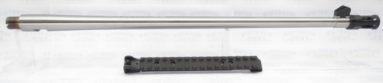 Factory 10/22 Ruger 18.5" STAINLESS Barrel WITH Rear Peep Sight Rail model 31260 Threaded 1/2x28 with Flash Hider