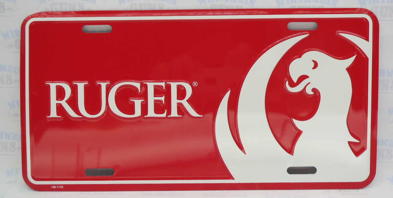 Ruger Red License Plate