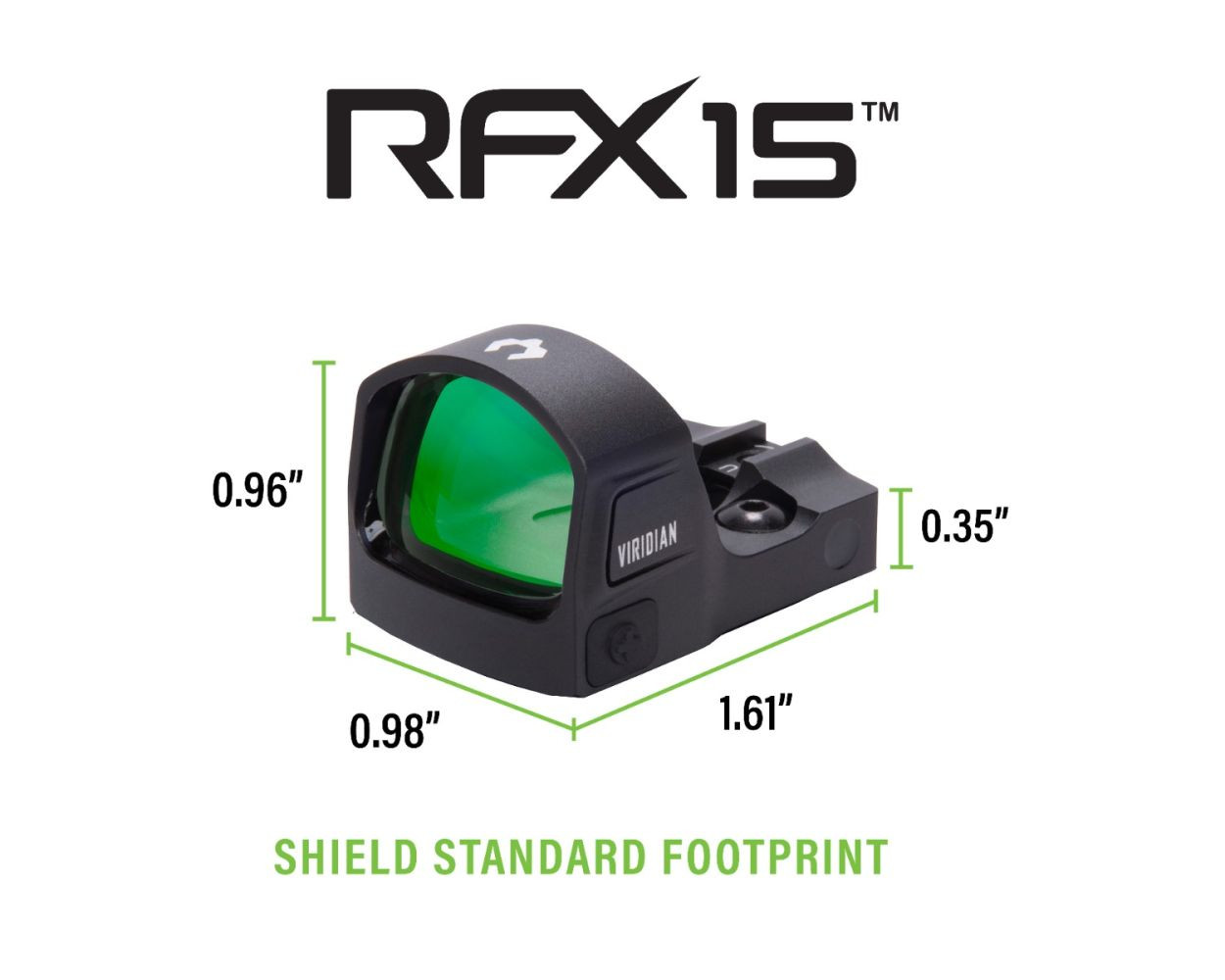 Viridian RFX15 Reflex GREEN Dot Sight 3 MOA 981-0055
