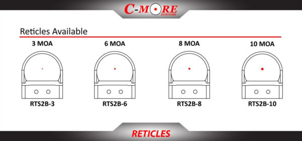 C-More RTS2B-V5 Mini Red Dot Sight 8 moa WITH PICATINNY BASE
