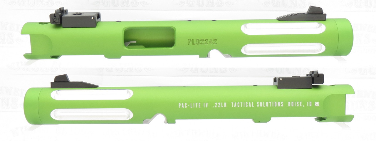 TacSol Tactical Solutions 4.5" SILVER Fluted Pac-Lite IV Upper for Ruger Mark 4 MATTE Laser Green 1/2"x28 threads