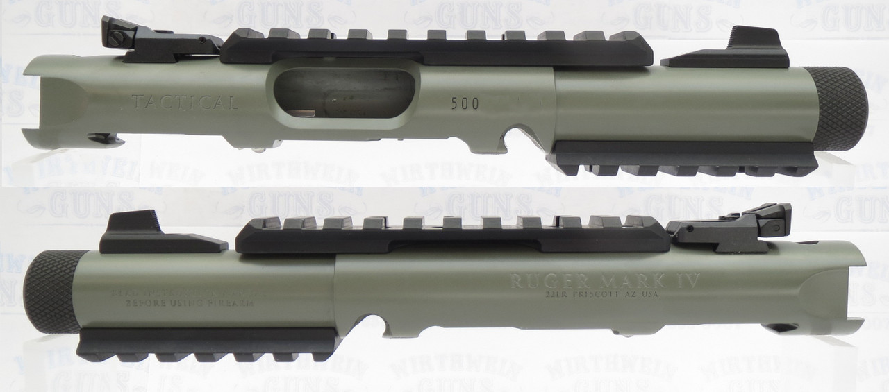 Ruger Mark IV 4 NEW Take Off TACTICAL Upper "Elite Jungle" Cerakote 4.4" Bull Barrel with Rails and Sights 1/2x28 Threads 40189