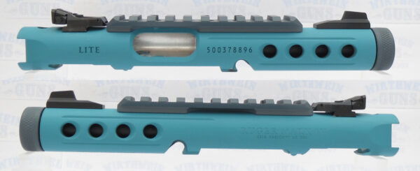 USED Mark IV 4 LITE Take Off Upper Light Blue Cerakote with Gray Cerakote Rail and Thread protector has Sights 1/2x28 Threads