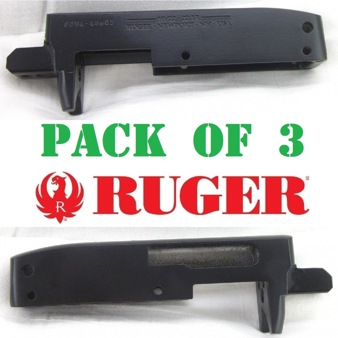 Ruger 10/22 Black BARE Receiver 3PACK