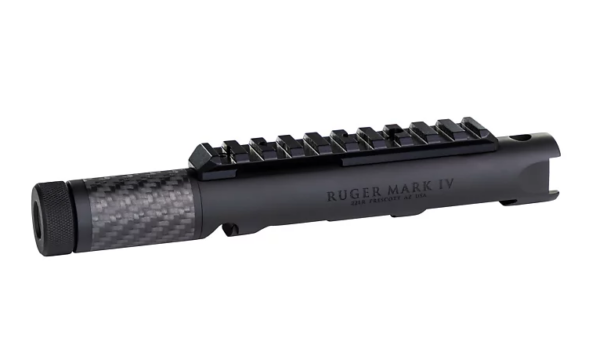 Volquartsen 3.5" Lightweight Carbon Fiber Barrel Upper for Ruger Mark IV, Black Threaded 1/2"x28 VF4CF-6-0004