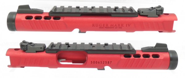 Ruger Mark IV 4 LITE NEW Take Off Upper Red Anodized, Black Barrel Liner with Rail and Sights 1/2x28 Threads 43962